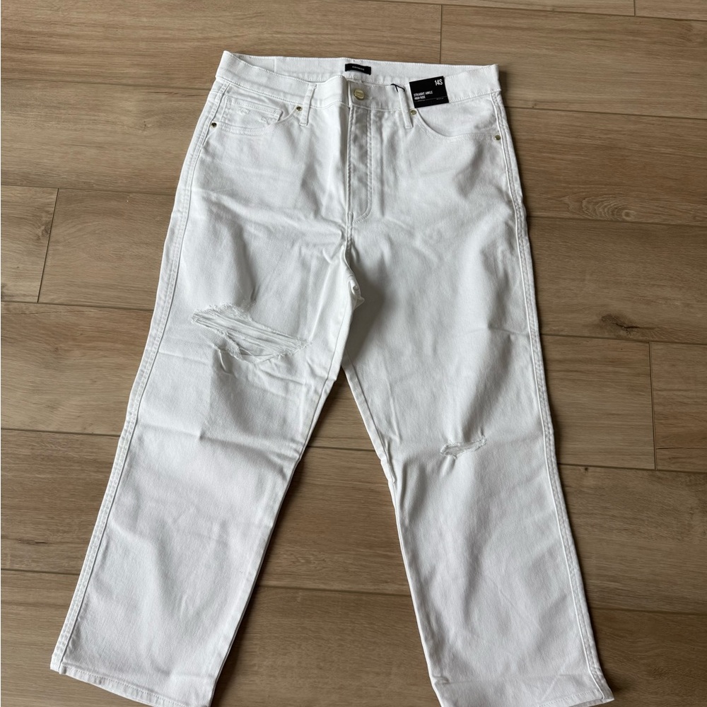 Express Women's High Rise White Jeans